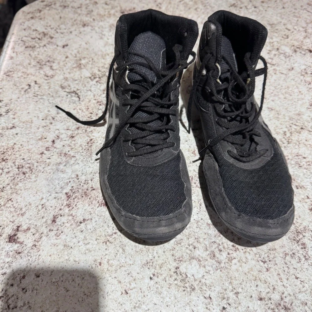 ASICS Wrestling Shoes Mens 8.5 Black Matflex 6 1081A021 Combat Sports Sneakers